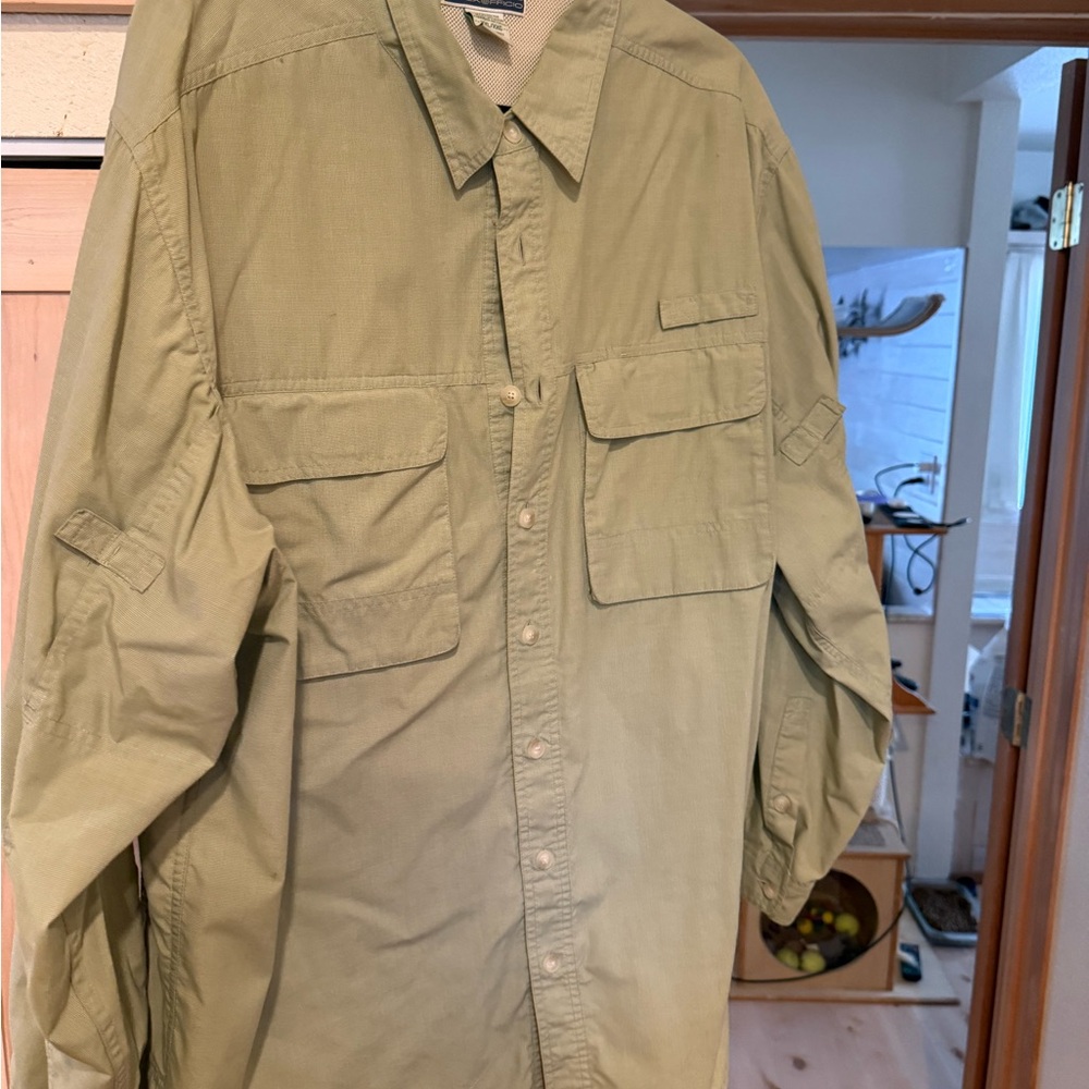 Exofficio Men's Light Green Travel Shirt